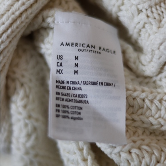 American Eagle Cream Knit Button Down Cardigan - Picture 5 of 6